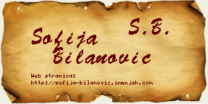 Sofija Bilanović vizit kartica